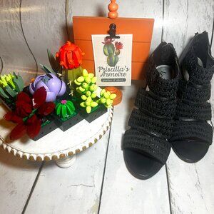 LIMELIGHT SIMONE CROCHET STRAPPY BACK ZIP HEEL - EXTENDED SIZE (W11)